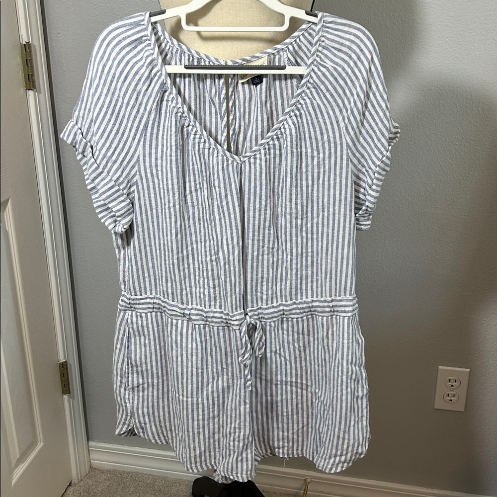 Universal Thread Blue and White Striped Romper